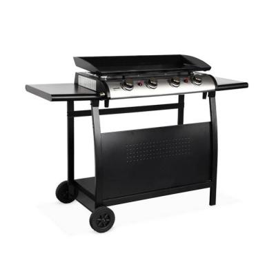 SWEEEK Plancha au gaz 4 br&ucirc;leurs sur chariot - porthos - 10kw, plancha &agrave; gaz