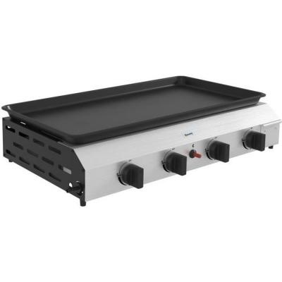 OUTSUNNY Plancha gaz portable antiadh&eacute;sive 4 br&ucirc;leurs 9,6 kW surface cuisson 73L x 34l cm acier inox &eacute;maill&eacute;