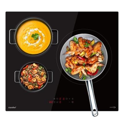 COMFEE Plaque de cuisson induction  3 zones - 3 boosters - 7200W - L59 x P52 cm CIH721T278K0 - Noir