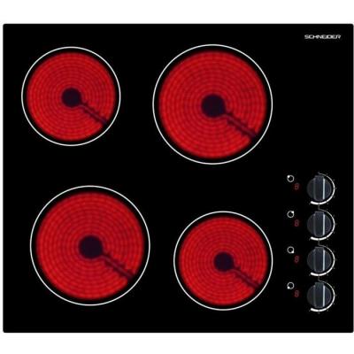 SCHNEIDER Table de cuisson vitroc&eacute;ramique 4 foyers 6000W