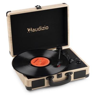  Audizio RP116LW Platine Vinyle R&eacute;tro avec Bluetooth IN & OUT, Haut-Parleurs Int&eacute;gr&eacute;s &ndash; Fr&ecirc;ne 