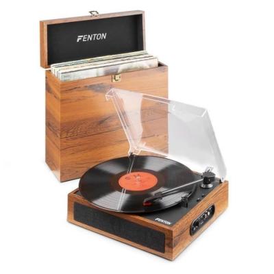 FENTON  RP170L Tourne-disque avec &eacute;tui &agrave; disques en bois - Platines disque
