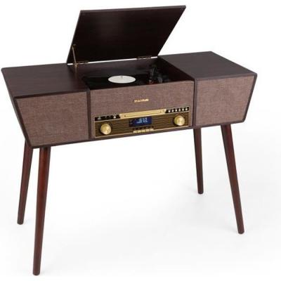 AUNA Platine vinyle r&eacute;tro  Belle Epoque 1912 - Lecteur CD Bluetooth USB - Tuner DAB+ - FM - Marron 