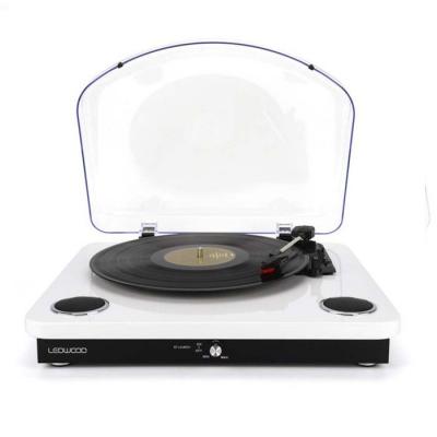 Ledwood - Round 300 Turntable - with Built-in Stereo Speakers & Bluetooth - White