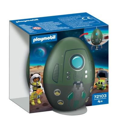 Playmobil 72103 &OElig;uf 2en1 Mission Espace Lespace 39 pi&egrave;ces Cadeau &agrave; P&acirc;ques d&egrave;s 4 ans