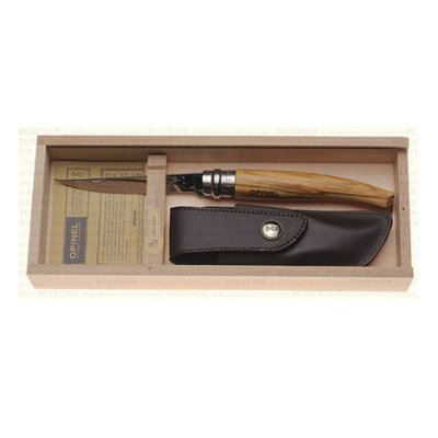 OPINEL Plumier Couteau Lame Effil&eacute;e 10 cm Olivier +gaine