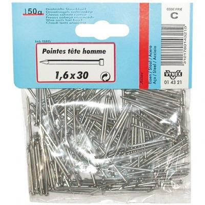 VYNEX Pointe t&ecirc;te homme - acier brut - 2.2x50 mm