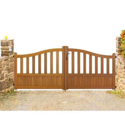 GD MENUISERIES Portail En Bois 'Ajour&eacute;' Largeur 3,50 m Hauteur 1,10/1,30 - marron-11