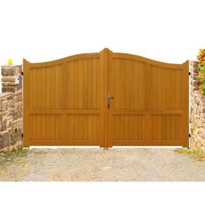 GD MENUISERIES Portail En Bois 'Plein' Largeur 3 m Hauteur 1,60/1,80 - marron-11