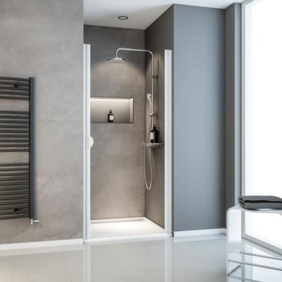 SCHULTE Porte de douche pivotante profil&eacute;s blancs 90 cm,  Sunny