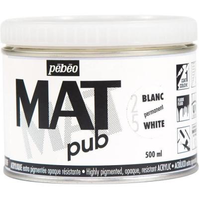  Acrylique Mat Pub P&eacute;b&eacute;o 500 Ml - Blanc Permanent