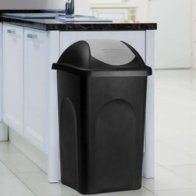 DEUBA Poubelle noir et gris 60 litres avec couvercle