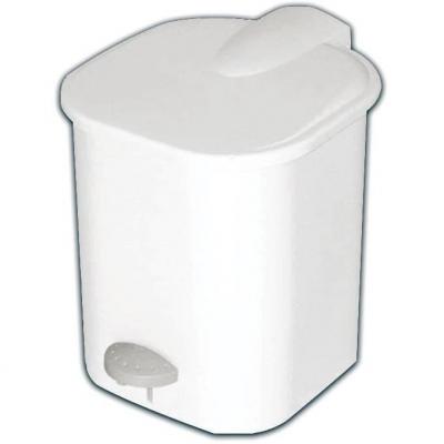 GILAC Poubelle plastique blanc pour sanitaires, 4 litres