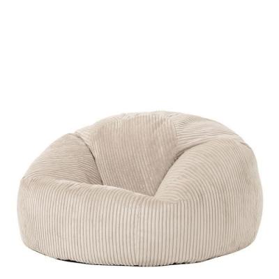 ICON Pouf Contemporain en Velours C&ocirc;tel&eacute; -  - Kingston - 85cm x 50cm - Pierre Beige