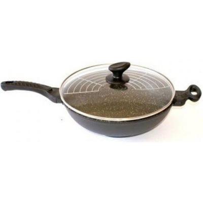 PRADEL EXCELLENCE  Wok 32 cm avec couvercle fa&ccedil;on pierre 5 l