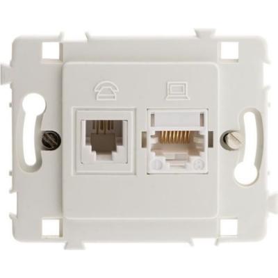 CLARYS Prise RJ11 + RJ45 nu blanc - 