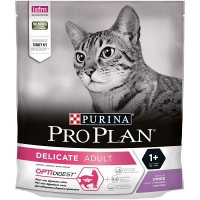 PRO PLAN Croquettes chat D&eacute;licate Adult - Optidigest - riche en Dinde - 400g