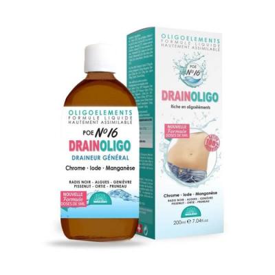 PROPOS NATURE POE N&deg;16 - Drainoligo - Chrome - Iode - Mangan&egrave;se - 200 ml