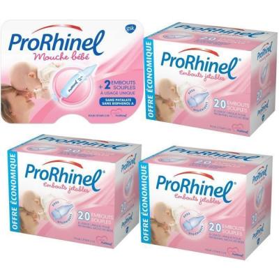 PRORHINEL  Pack Fid&eacute;lit&eacute; - Mouche b&eacute;b&eacute; + 3 bo&icirc;tes de 20 embouts 