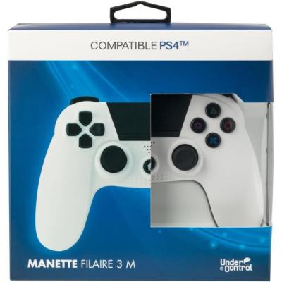 UNDER CONTROL Manette PS4 filaire  Blanc 