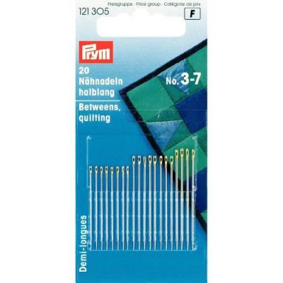 PRYM  Hand Sewing Needles Betweens 3-7 Assorted, Silver with Gold Eye