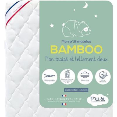 P TIT LIT P'tit Lit - Matelas B&eacute;b&eacute; Bamboo 70x140 Cm Viscose Douce Et Absorbante 