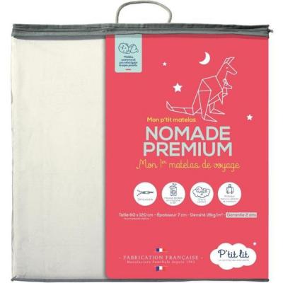 P TIT LIT Matelas Nomade Premium Pliant 2 parties P'TIT LIT blanc