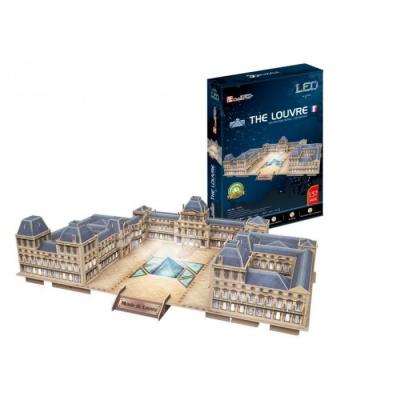 CUBIC FUN Puzzle 137 Pi&egrave;ces : Puzzle 3D avec LED - Le Louvre - Difficult&eacute; : 6/8,  