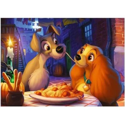  Puzzle adulte la belle et le clochard au restaurant de tony - 1000 pieces - ravensburger collection disney - chien - miss lady - nouveaute 