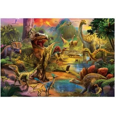 EDUCA Puzzle adulte le monde des dinosaures - 1000 pieces -  