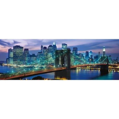 CLEMENTONI Puzzle adulte panorama : ville de new-york en lumiere - 1000 pieces - collection  ville et monument 