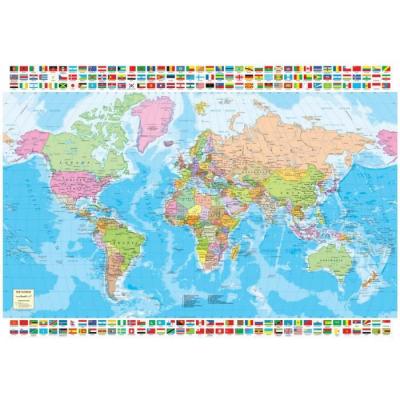 EDUCA Puzzle adulte : pays : carte du monde - 1500 pieces -  