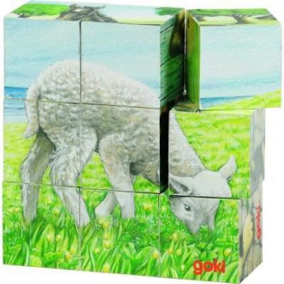 GOKI  Bloc de bois Puzzle Animaux De Ferme