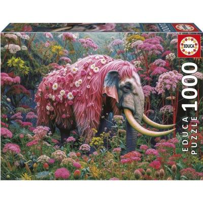 EDUCA  borras Puzzle &eacute;l&eacute;phant fleuri - 1000 pi&egrave;ces