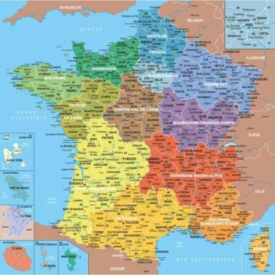 PUZZLE MICHELE WILSON Puzzle en bois - CARTE DE FRANCE REGIONS