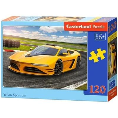  Castorland Voiture de sport jaune, Puzzle 120 couleurs - - Puzzle