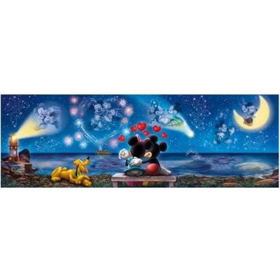 CLEMENTONI Puzzle panorama disney : mickey et minnie promenade en amoureux - 1000 pieces 