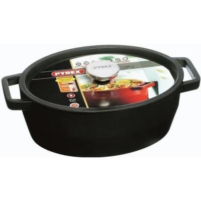PYREX &reg;, SlowCook Cocotte Ovale grise 33 cm en fonte
