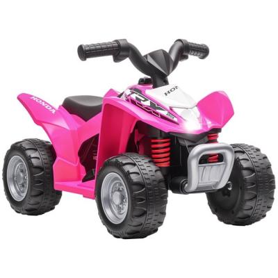 AIYAPLAY Quad &eacute;lectrique enfant 6v 30w honda trx 250x v max. 2,8 kmh phare led klaxon rose