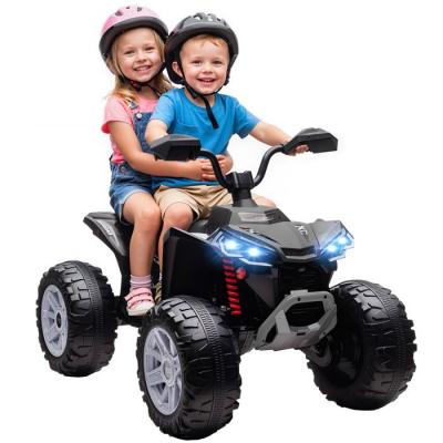AIYAPLAY Quad &eacute;lectrique enfant 24v max. 6,5kmh port usb, mp3 effets lumineux noir