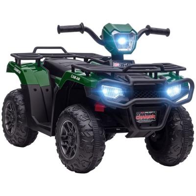 HOMCOM Quad &eacute;lectrique enfant 12v 2 moteurs vitesse 2-4kmh effets lumineux sonores vert