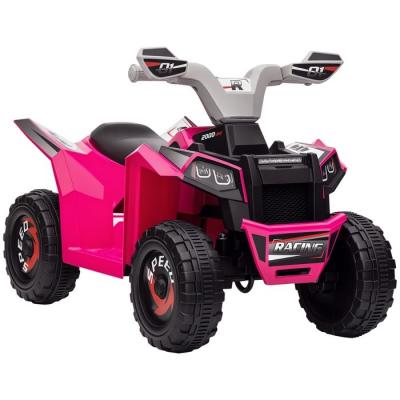HOMCOM Quad &eacute;lectrique enfant V. max. 2,5 Km/h 6 V rose 