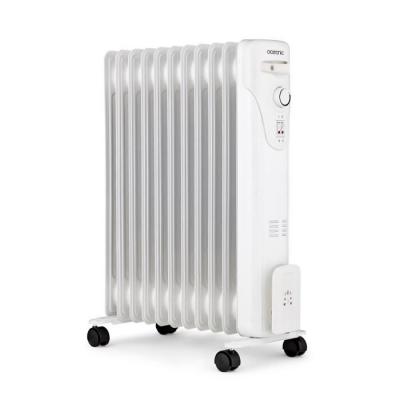 OCEANIC Radiateur &eacute;lectrique bain d'huile 2500W  - 3 puissances - 11 &eacute;l&eacute;ments - Blanc - Mobile