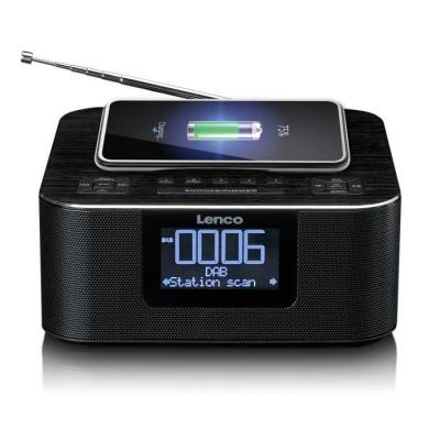 LENCO Radio-r&eacute;veil DAB+/ FM avec fonction Bluetooth&reg; et chargeur sans fil CR-650BK Noir