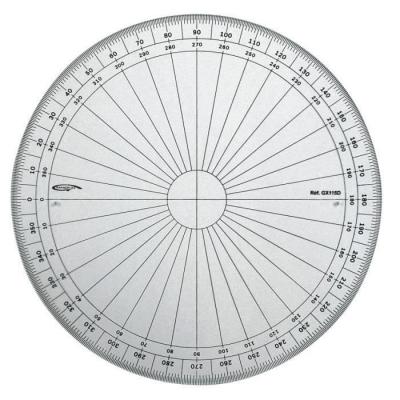 GRAPHOPLEX Rapporteur cercle entier degr&eacute;s &Oslash; 15 cm -  {couleur}