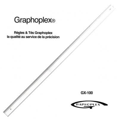 GRAPHOPLEX R&egrave;gle transparente 1 biseau + bosselage 100 cm - 