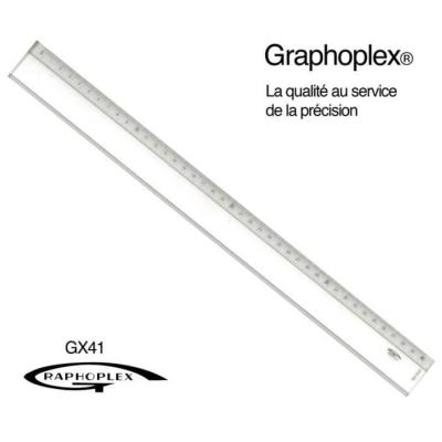 GRAPHOPLEX R&egrave;gle transparente 1 biseau + bosselage 40 cm - 