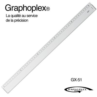 GRAPHOPLEX  R&egrave;gle biseau + bosselage 50 cm Transparent