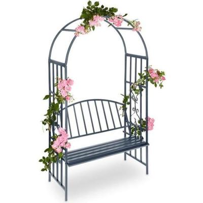 RELAXDAYS  Arche &Agrave; Roses Pour Jardin Avec Banc 2 M&eacute;tal En M&eacute;tal Arceau Colonne