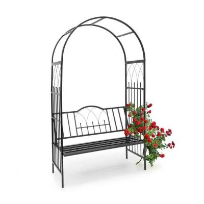 RELAXDAYS  Arche &Agrave; Rosiers Avec Banc D&eacute;coration De Jardin Arceau De Plantes Grimpantes D&eacute;co